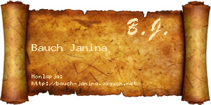 Bauch Janina névjegykártya